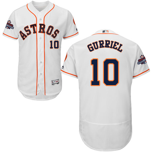 Astros #10 Yuli Gurriel White Flexbase Authentic Collection World Series Champions Stitched MLB Jersey - Click Image to Close